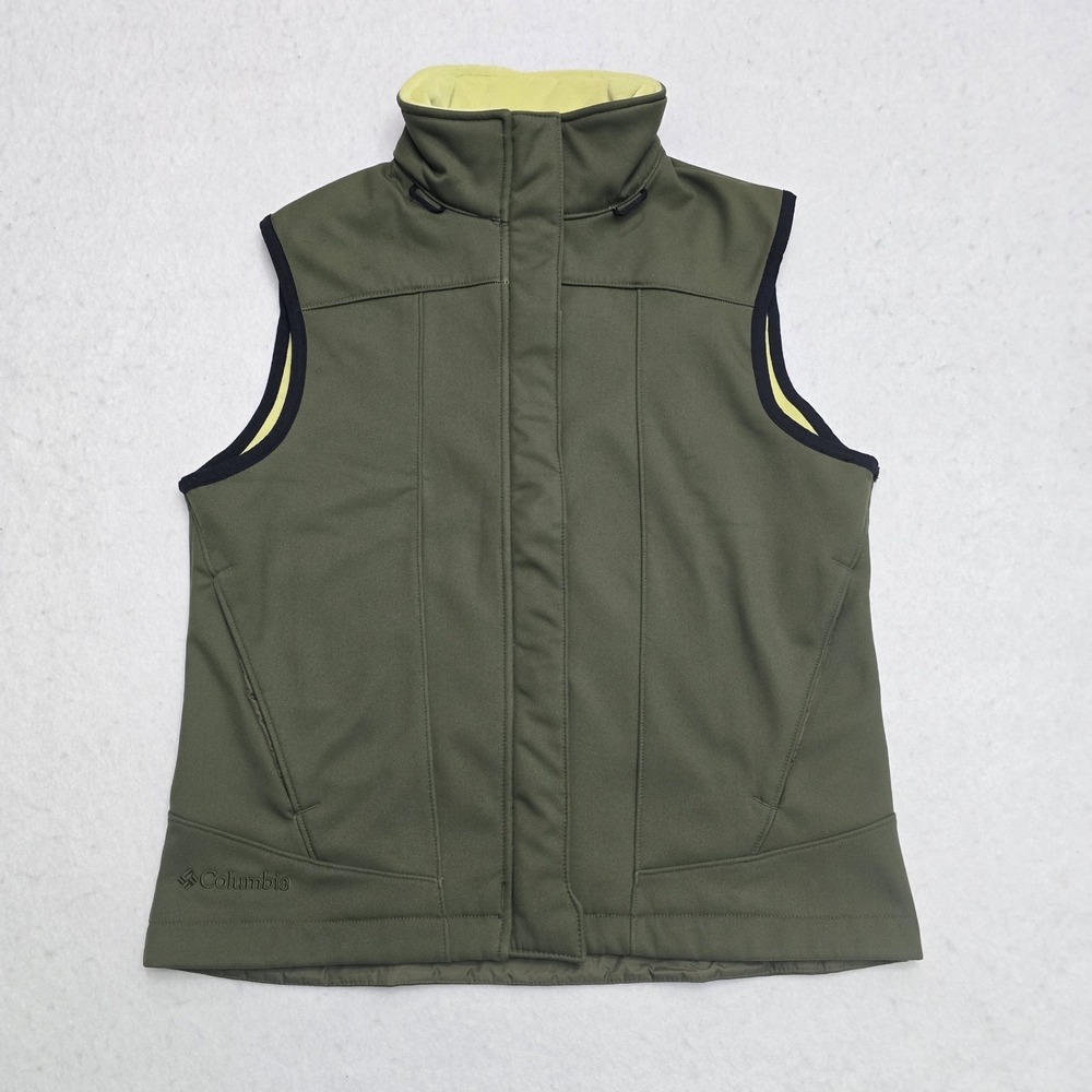 Columbia Convert Womens Softshell‎ Fleece Lined Vest Olive Green Size Medium